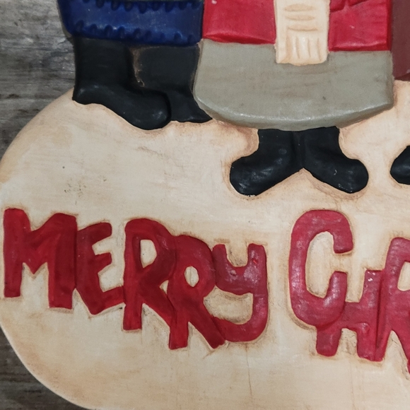 Vintage hand carved Wood hanging  plaque of Christmas Carolers HTC - Picture 12 of 16